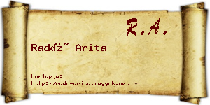 Radó Arita névjegykártya